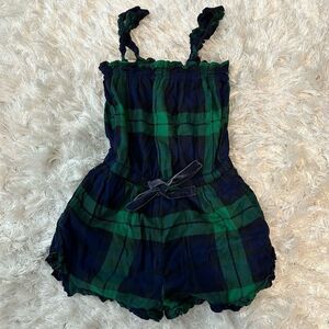 Aerie Green Flannel Romper